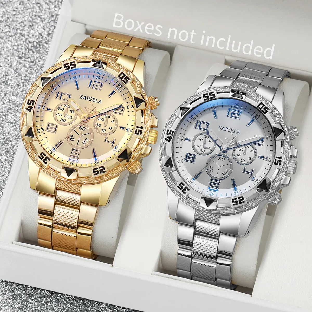 Men's Business Quartz Watch Set - Fashion Arabic Dial Steel Band, Durable Alloy Case, CE Certified, Water Resistant for Daily Wear thumbnail 4