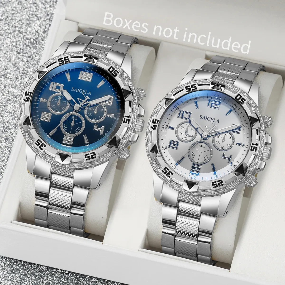 Men's Business Quartz Watch Set - Fashion Arabic Dial Steel Band, Durable Alloy Case, CE Certified, Water Resistant for Daily Wear thumbnail 3