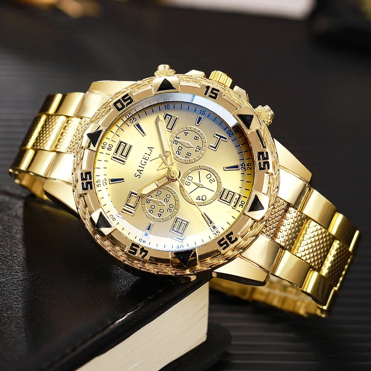 Men's Business Quartz Watch Set - Fashion Arabic Dial Steel Band, Durable Alloy Case, CE Certified, Water Resistant for Daily Wear showcase 8