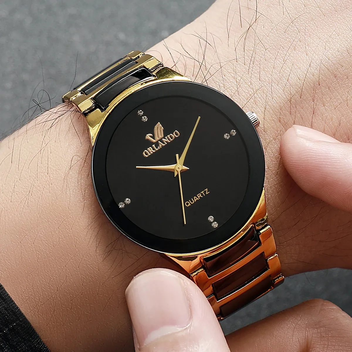 Luxury Men's Business Watch - Fashion Stainless Steel Strap Quartz Wristwatch, 38mm Dial, 8mm Slim Case, CE Certified for Daily Wear thumbnail 2