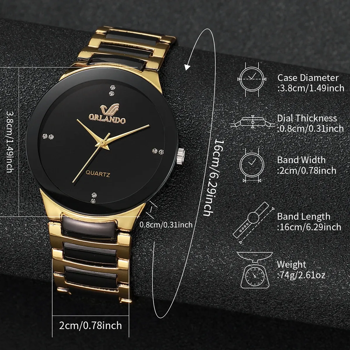 Luxury Men's Business Watch - Fashion Stainless Steel Strap Quartz Wristwatch, 38mm Dial, 8mm Slim Case, CE Certified for Daily Wear showcase 6