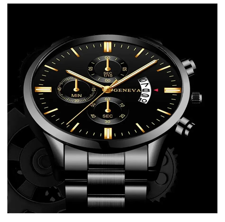 Men's Luxury Stainless Steel Quartz Watch - Business Casual Fashion with Calendar Feature, Ideal for Formal and Everyday Wear showcase 7