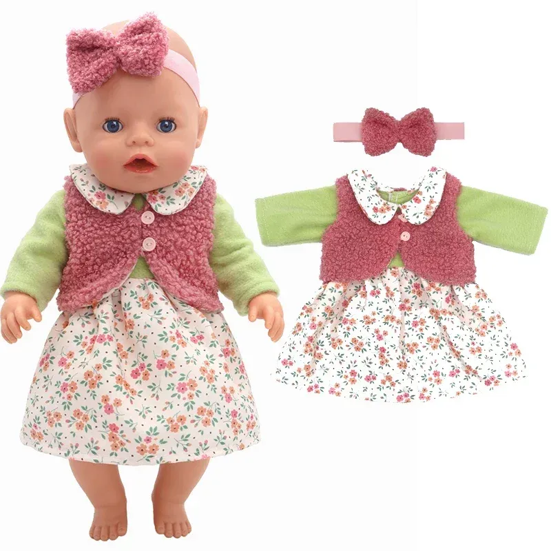 17 Inch 43cm Baby Doll Leather Jacket and Pants Set with Hat - Winter Clothes for Reborn Dolls, Fashion Doll Outfit Accessories - Image 1