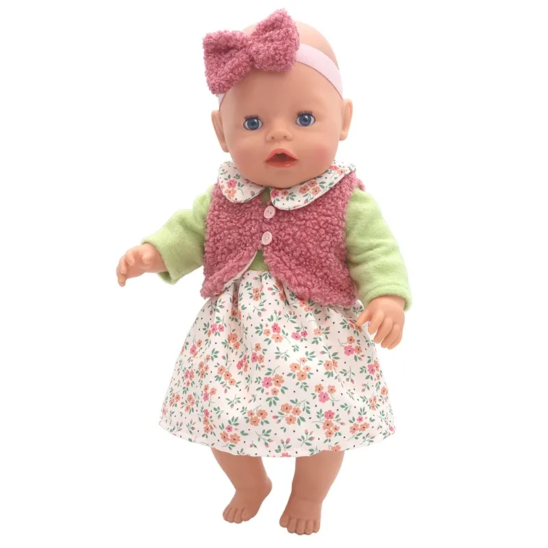 17 Inch 43cm Baby Doll Leather Jacket and Pants Set with Hat - Winter Clothes for Reborn Dolls, Fashion Doll Outfit Accessories showcase 2