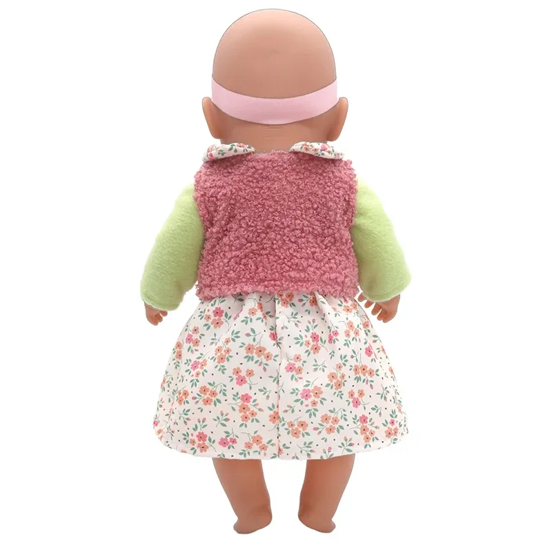 17 Inch 43cm Baby Doll Leather Jacket and Pants Set with Hat - Winter Clothes for Reborn Dolls, Fashion Doll Outfit Accessories showcase 3