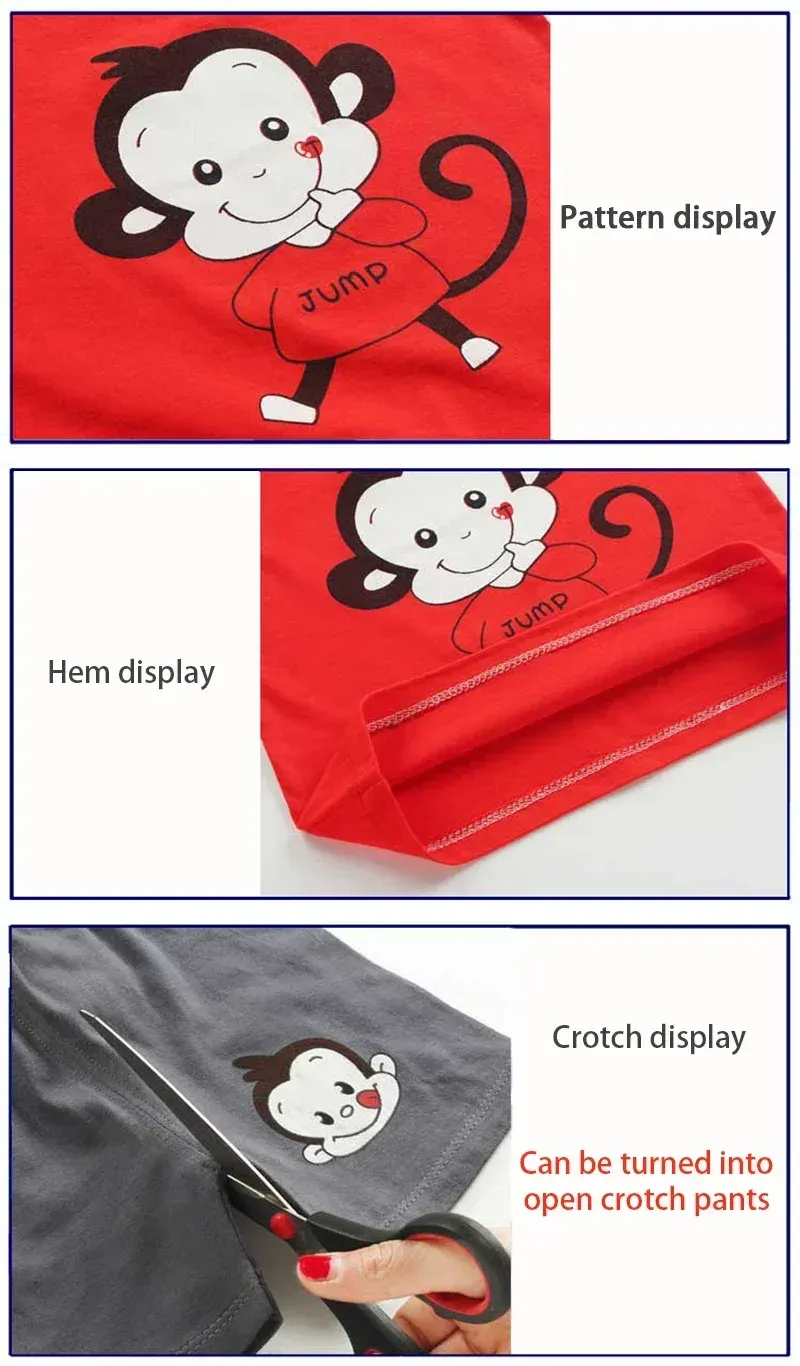 Cute Cartoon Printed Toddler Tracksuit Set - 100% Pure Cotton 2-Piece Casual Outfit for Boys & Girls, Contrast T-Shirt & Shorts showcase 3
