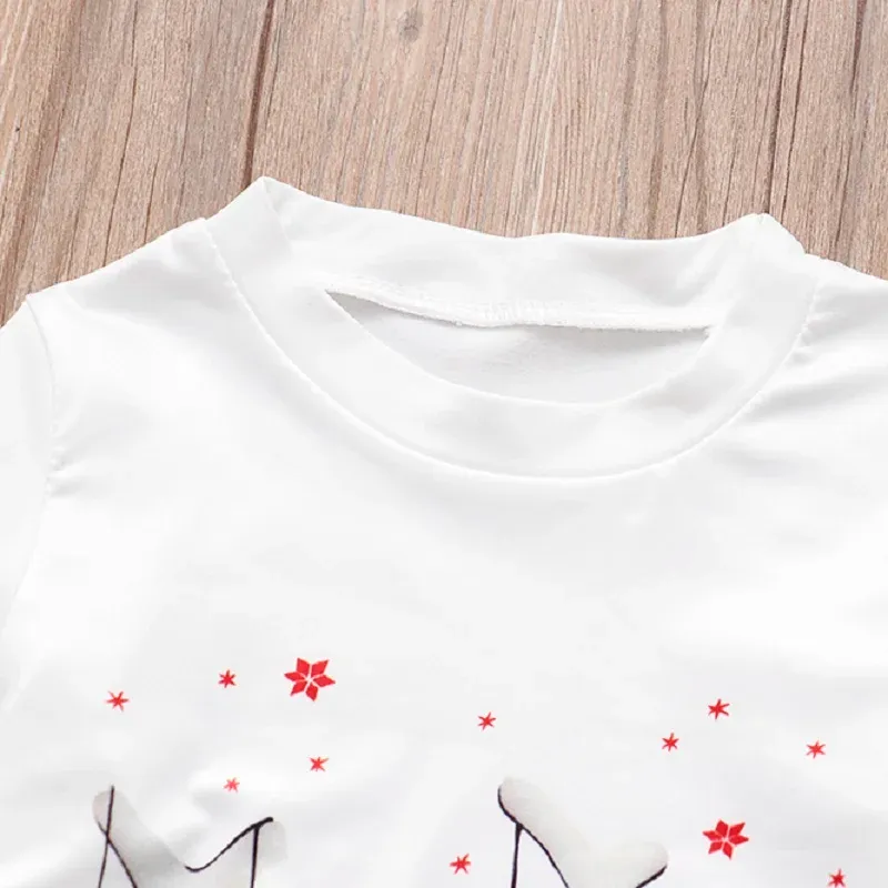 Family Matching Christmas Pajamas Sets - Deer Print Tops & Pants for Adults, Kids, Baby Rompers, and Pet Dog Clothes - Festive Holiday Sleepwear showcase 6