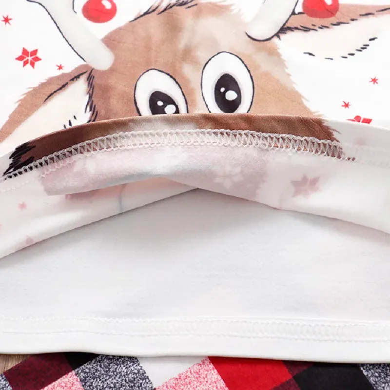 Family Matching Christmas Pajamas Sets - Deer Print Tops & Pants for Adults, Kids, Baby Rompers, and Pet Dog Clothes - Festive Holiday Sleepwear showcase 7
