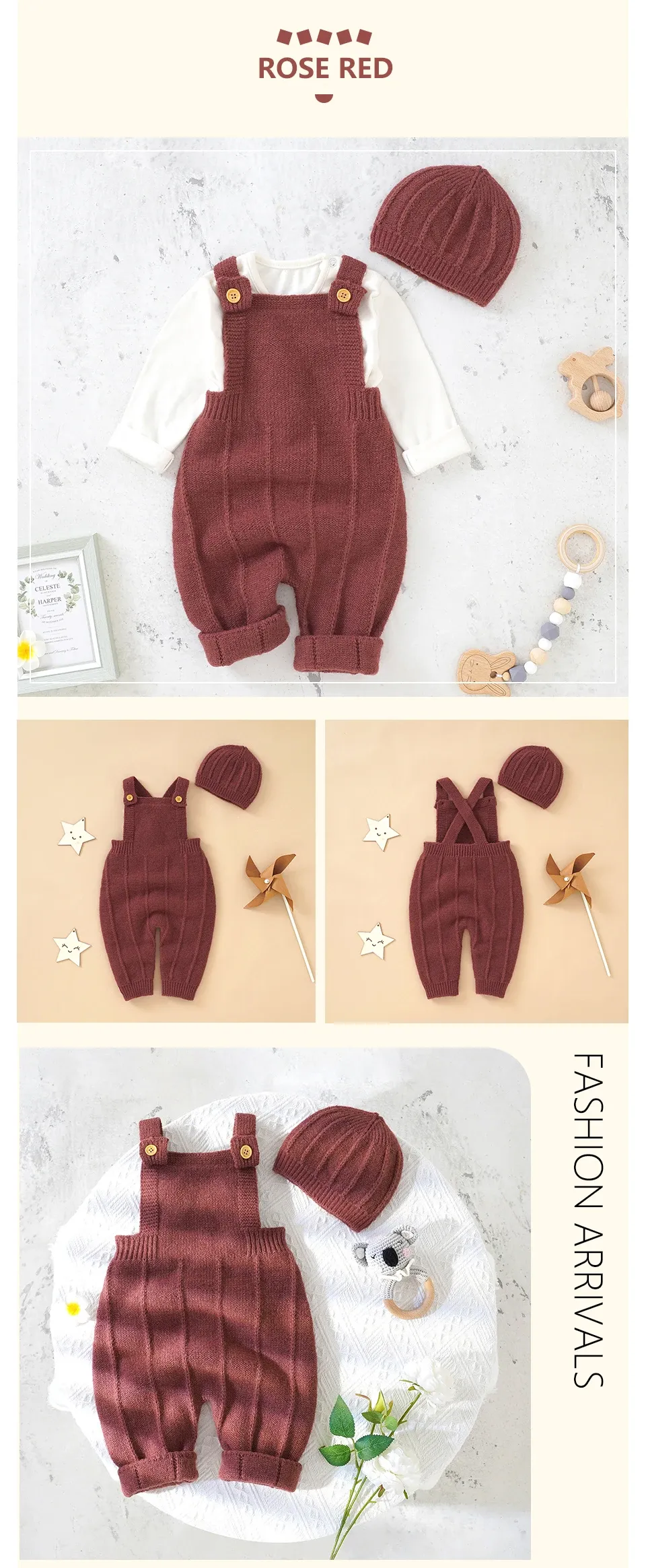 Baby Boys Girls Sleeveless Knitted Rompers with Matching Hats Set - Newborn Infant Toddler Fashion Jumpsuits Outfits for All Seasons showcase 12