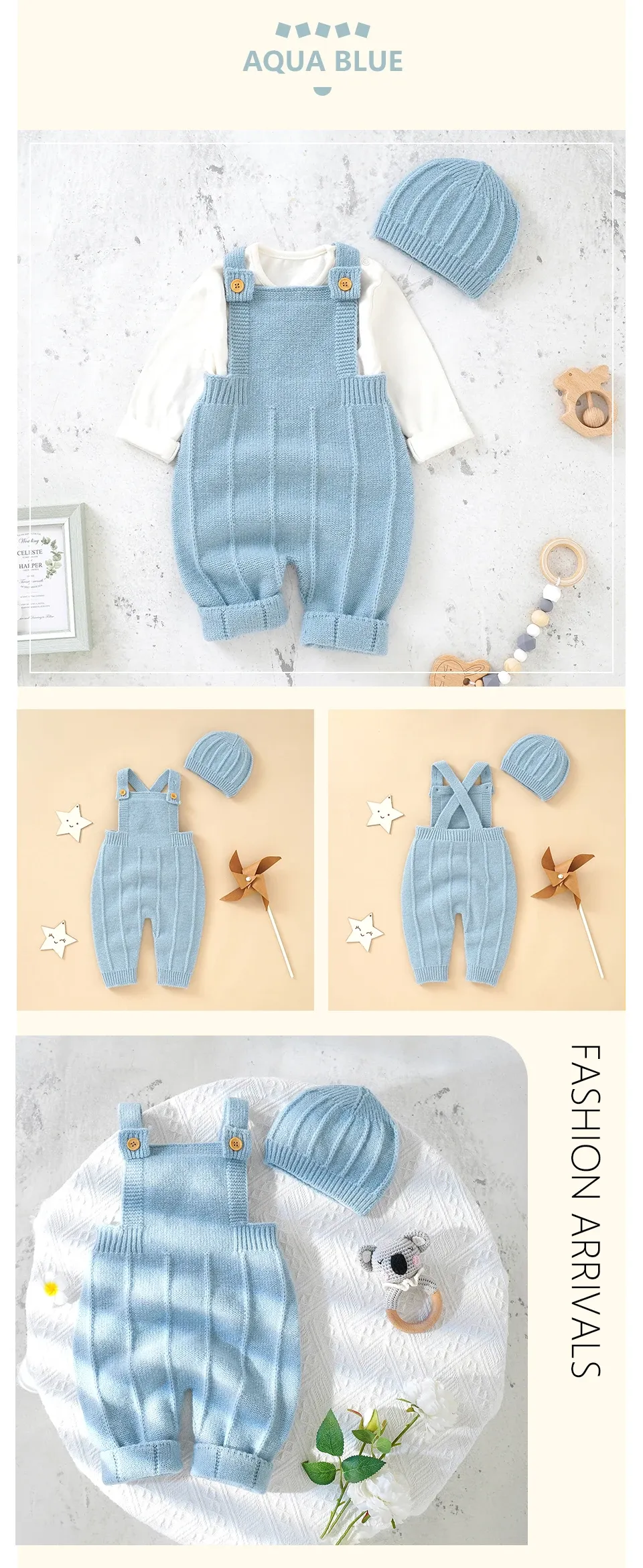 Baby Boys Girls Sleeveless Knitted Rompers with Matching Hats Set - Newborn Infant Toddler Fashion Jumpsuits Outfits for All Seasons showcase 10