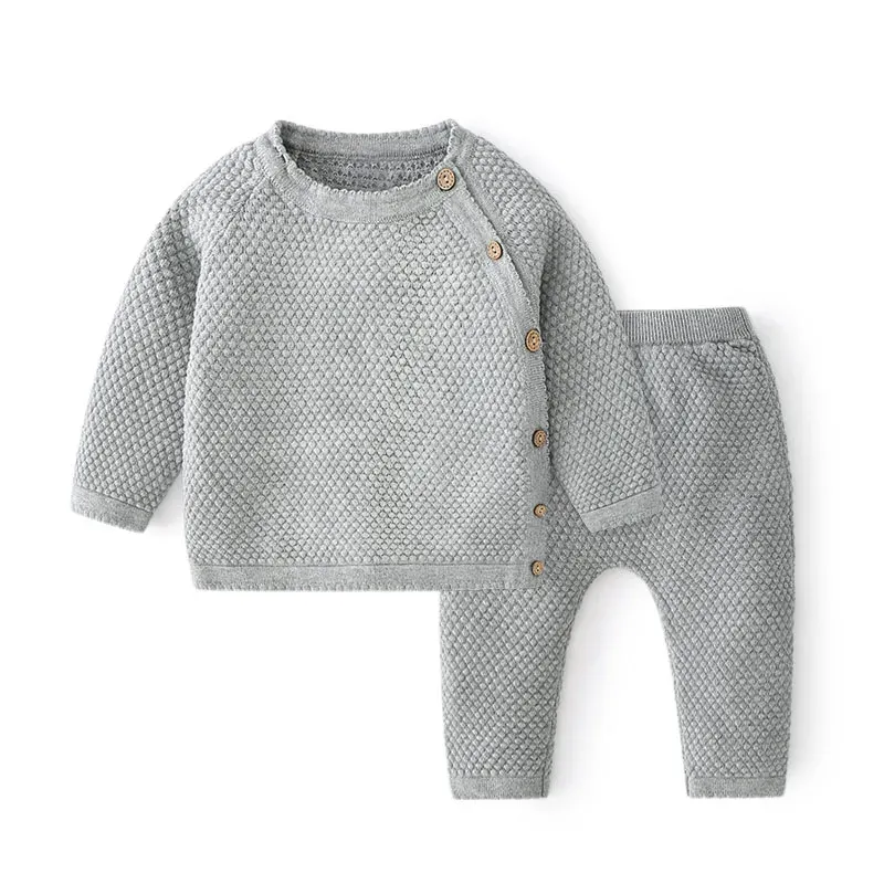 Cotton Baby Clothes Set for Newborn Boys and Girls, Spring Knitted Sweater and Pants Pajamas Ensemble, Soft Infant Clothing showcase 7