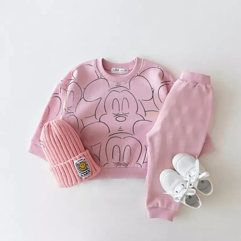 Baby Boy & Girl Summer Cartoon Print T-Shirt & Solid Shorts Set - Cotton Casual Outfit for Toddlers thumbnail 4