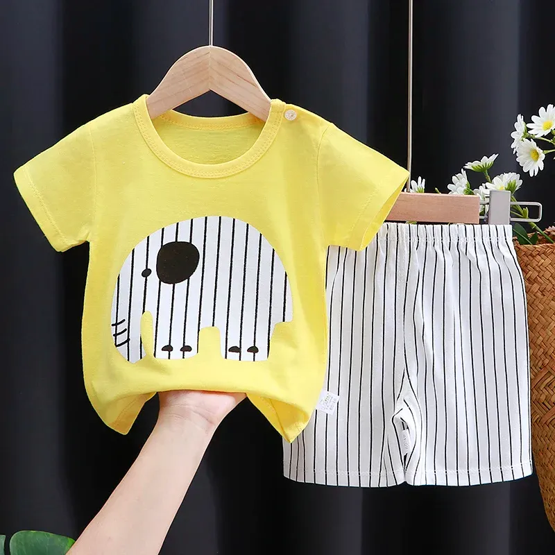 Cotton Cartoon T-Shirt and Shorts Set for Kids - Summer Casual Boys Tracksuit Outfit for Baby Boys and Girls showcase 14