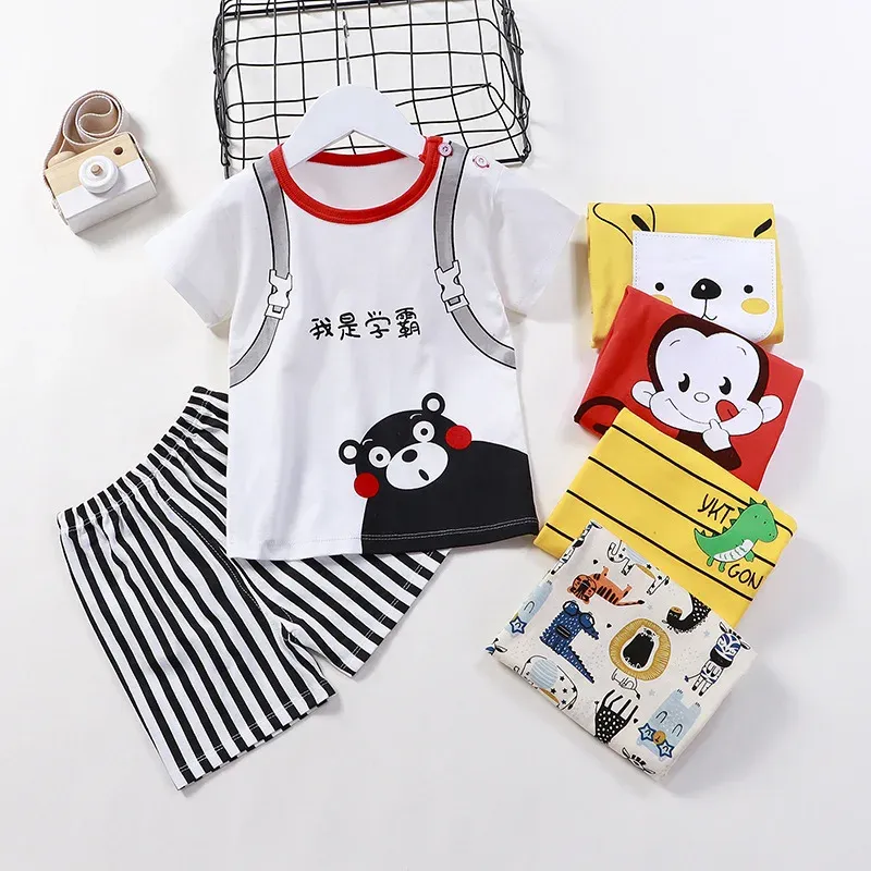Cotton Cartoon T-Shirt and Shorts Set for Kids - Summer Casual Boys Tracksuit Outfit for Baby Boys and Girls showcase 3
