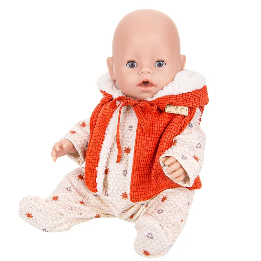 Doll Clothes Set for 43cm Baby Dolls & 18 Inch American Dolls - Includes Leather Jacket, Pants, Jumpers, Rompers for Winter Wear showcase 5
