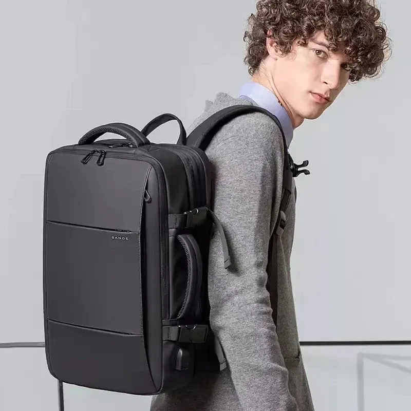 BANGE Expandable Travel Backpack for Men, Business Laptop Bag with USB Charging Port, Large Capacity 17.3 Inch Waterproof School Backpack, Fashionable Design thumbnail 6