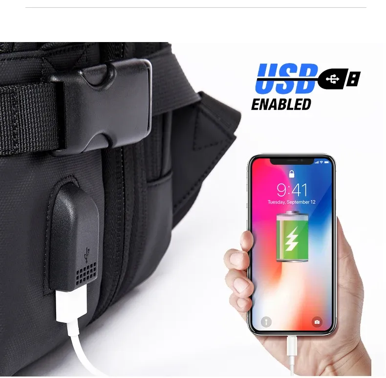 BANGE Expandable Travel Backpack for Men, Business Laptop Bag with USB Charging Port, Large Capacity 17.3 Inch Waterproof School Backpack, Fashionable Design showcase 12