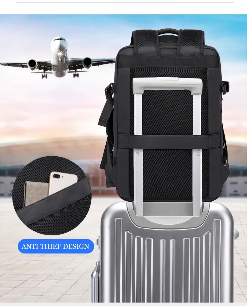 BANGE Expandable Travel Backpack for Men, Business Laptop Bag with USB Charging Port, Large Capacity 17.3 Inch Waterproof School Backpack, Fashionable Design showcase 9
