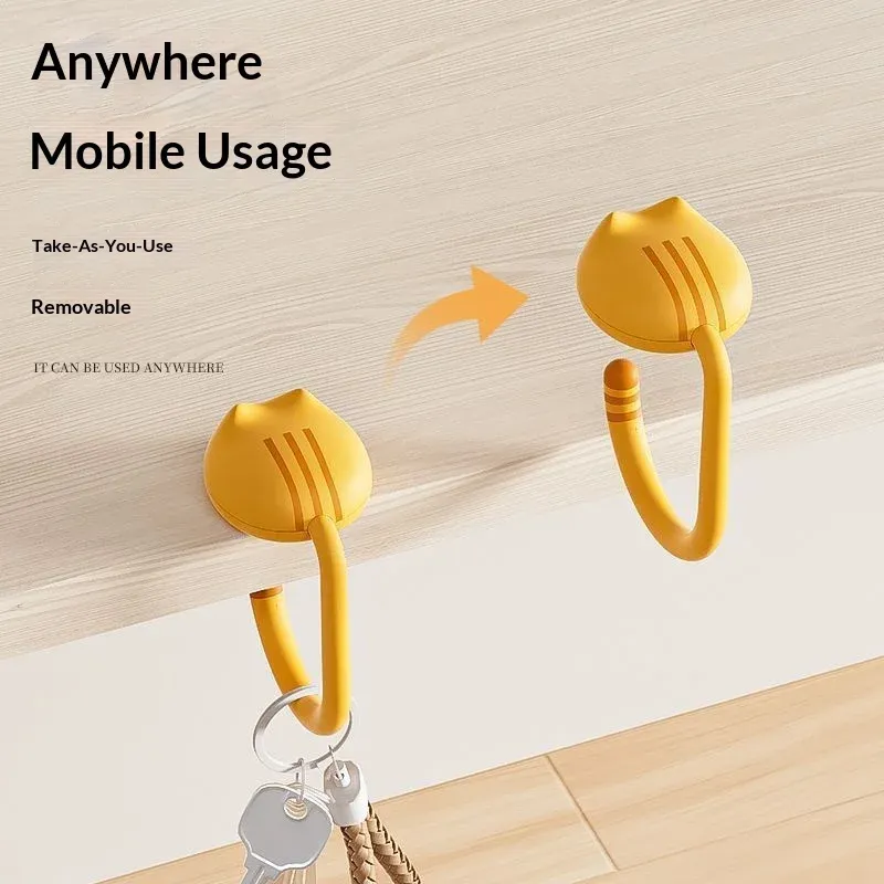 Cat Backpack Hook Desk Edge Holder - No-Drill Adhesive Organizer for School Dorm Student Desks thumbnail 5