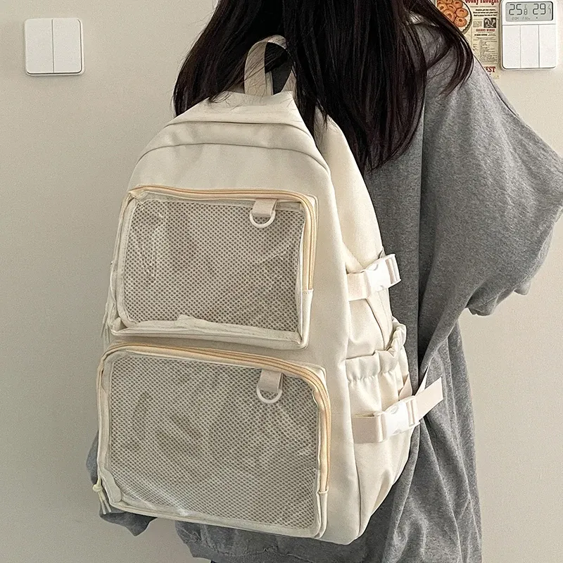 Japanese Style Transparent Ita Bag for Girls, Large Capacity Fashion Backpack for Comic Cons, JK School Bags for College Students, Clear Display Window showcase 8