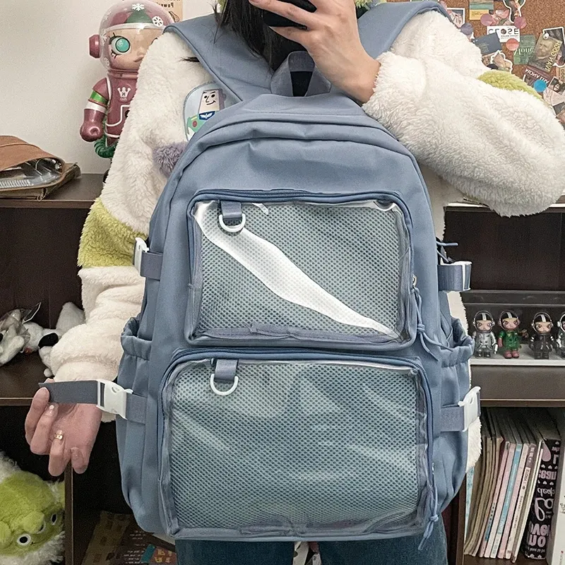 Japanese Style Transparent Ita Bag for Girls, Large Capacity Fashion Backpack for Comic Cons, JK School Bags for College Students, Clear Display Window showcase 5