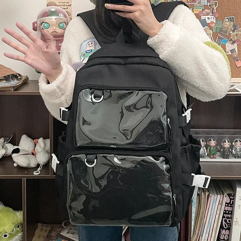 Japanese Style Transparent Ita Bag for Girls, Large Capacity Fashion Backpack for Comic Cons, JK School Bags for College Students, Clear Display Window showcase 3