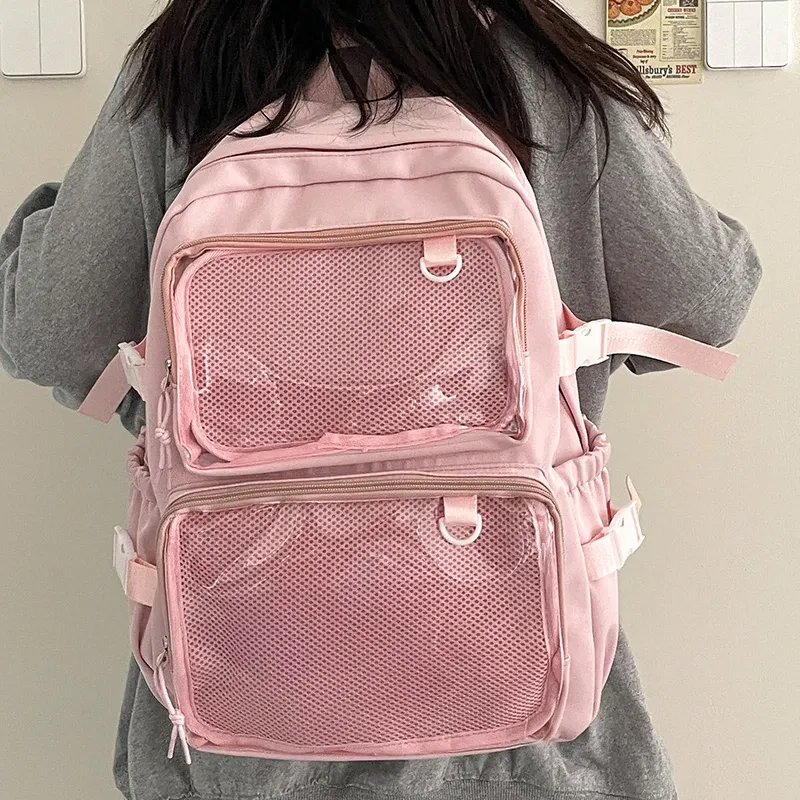 Japanese Style Transparent Ita Bag for Girls, Large Capacity Fashion Backpack for Comic Cons, JK School Bags for College Students, Clear Display Window showcase 10