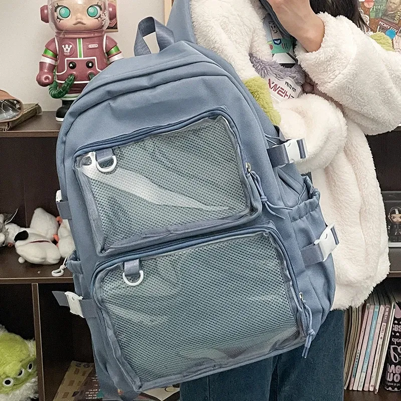 Japanese Style Transparent Ita Bag for Girls, Large Capacity Fashion Backpack for Comic Cons, JK School Bags for College Students, Clear Display Window showcase 6