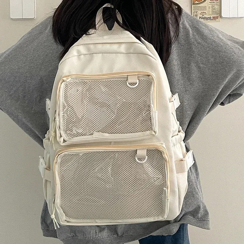 Japanese Style Transparent Ita Bag for Girls, Large Capacity Fashion Backpack for Comic Cons, JK School Bags for College Students, Clear Display Window showcase 9