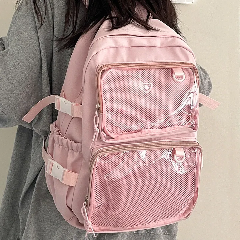 Japanese Style Transparent Ita Bag for Girls, Large Capacity Fashion Backpack for Comic Cons, JK School Bags for College Students, Clear Display Window showcase 11