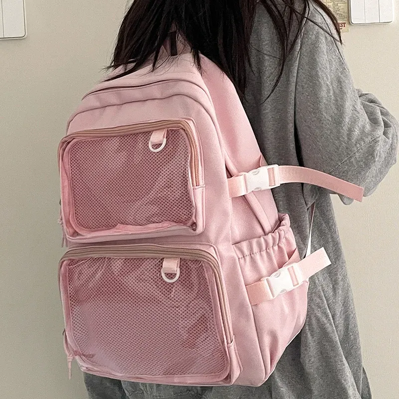 Japanese Style Transparent Ita Bag for Girls, Large Capacity Fashion Backpack for Comic Cons, JK School Bags for College Students, Clear Display Window showcase 12