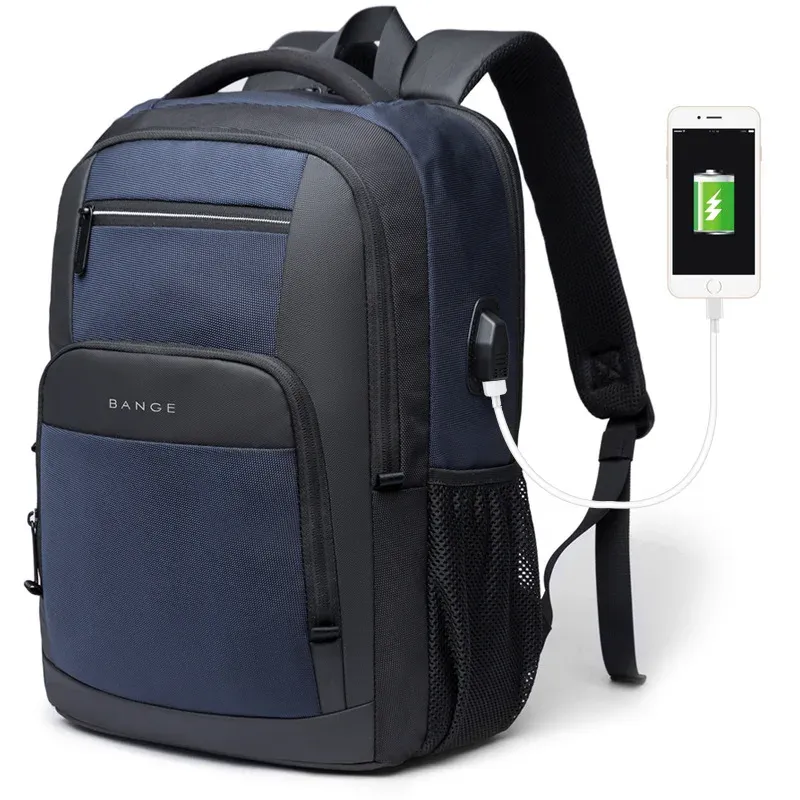 BANGE Lightweight Waterproof 15.6" Laptop Backpack with USB Charging Port, Multifunctional Travel, Hiking, and School Bag for Men showcase 18