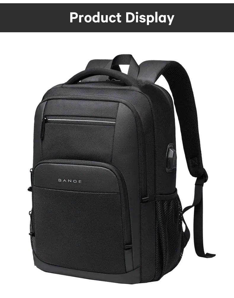 BANGE Lightweight Waterproof 15.6" Laptop Backpack with USB Charging Port, Multifunctional Travel, Hiking, and School Bag for Men showcase 14