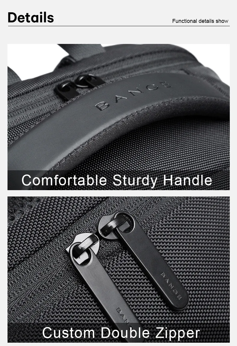 BANGE Lightweight Waterproof 15.6" Laptop Backpack with USB Charging Port, Multifunctional Travel, Hiking, and School Bag for Men showcase 12