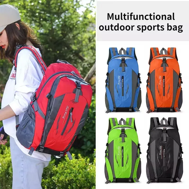 Durable Nylon Waterproof Travel Backpack for Men & Women | Large Capacity Outdoor Sport Hiking Climbing School Bag | Multiple Pockets, Breathable Back thumbnail 1