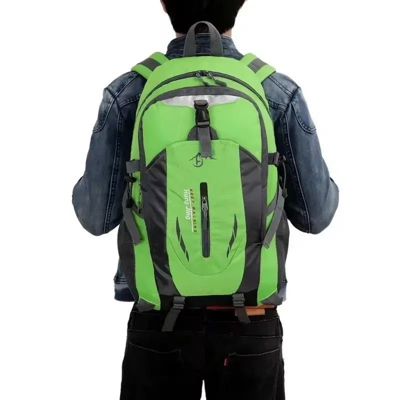 Durable Nylon Waterproof Travel Backpack for Men & Women | Large Capacity Outdoor Sport Hiking Climbing School Bag | Multiple Pockets, Breathable Back thumbnail 4