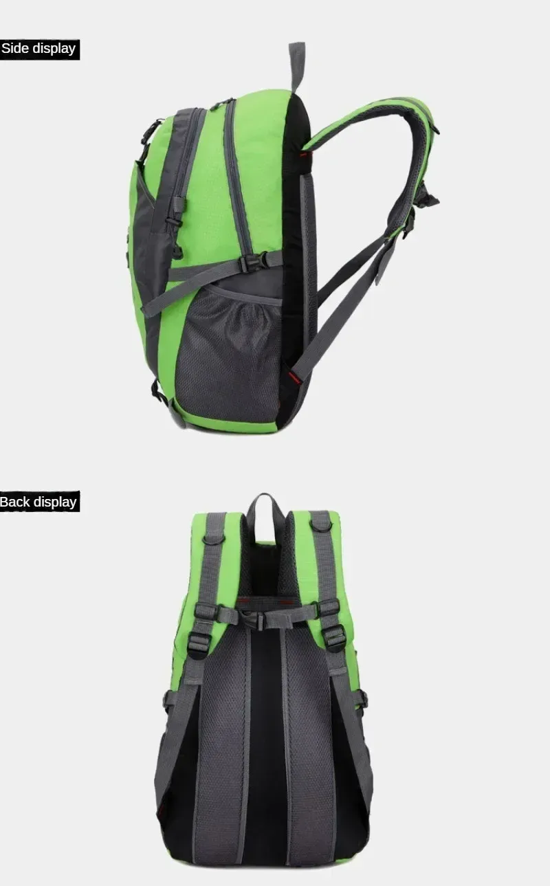 Durable Nylon Waterproof Travel Backpack for Men & Women | Large Capacity Outdoor Sport Hiking Climbing School Bag | Multiple Pockets, Breathable Back showcase 17