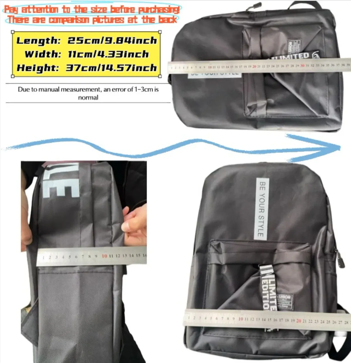Large Capacity Korean Style Backpack for Men and Women, Fashionable Student School Bag, Versatile Junior & High School Travel Pack showcase 1