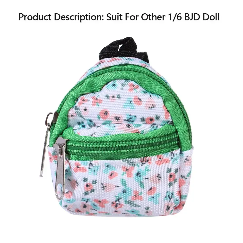 Cute Doll Backpacks for 1/6 BJD Dolls - Mini Zipper Rucksack Toy Accessories in Pink, Blue, Red, Yellow, Green - Perfect for Girls' Doll Play thumbnail 4