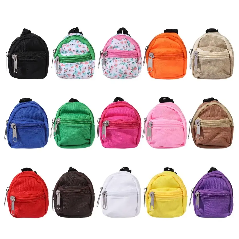 Cute Doll Backpacks for 1/6 BJD Dolls - Mini Zipper Rucksack Toy Accessories in Pink, Blue, Red, Yellow, Green - Perfect for Girls' Doll Play thumbnail 1