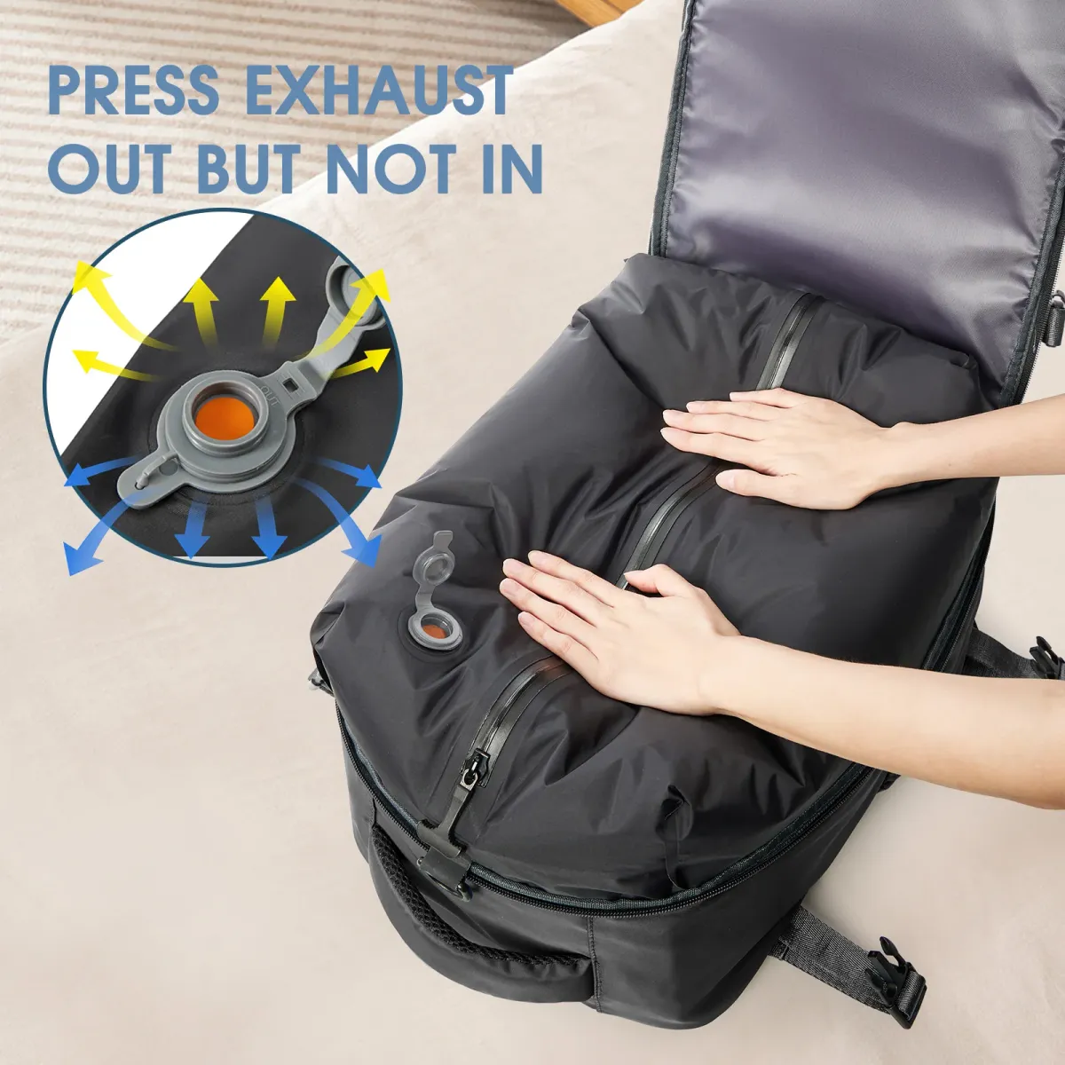 Large Capacity Travel Backpack for Men & Women, Expandable Business Laptop School Bag with Optional Vacuum Pump for Travel Organization showcase 9