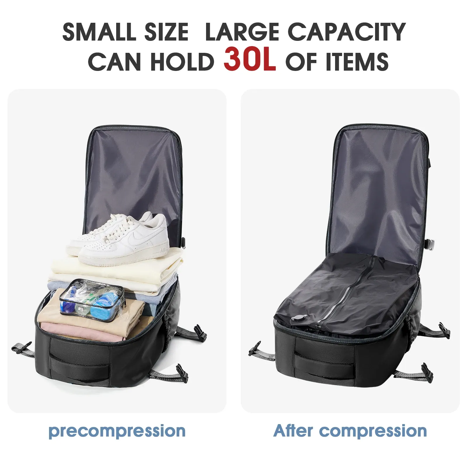 Large Capacity Travel Backpack for Men & Women, Expandable Business Laptop School Bag with Optional Vacuum Pump for Travel Organization thumbnail 5