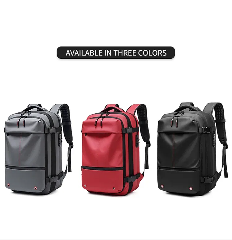 Expandable 17-Inch Laptop Backpack for Men, Large Capacity Business Travel School Bag, Waterproof Oxford Cloth with Vacuum Compression Feature, Anti-Theft Pocket, Ideal for Outdoor Adventures showcase 2