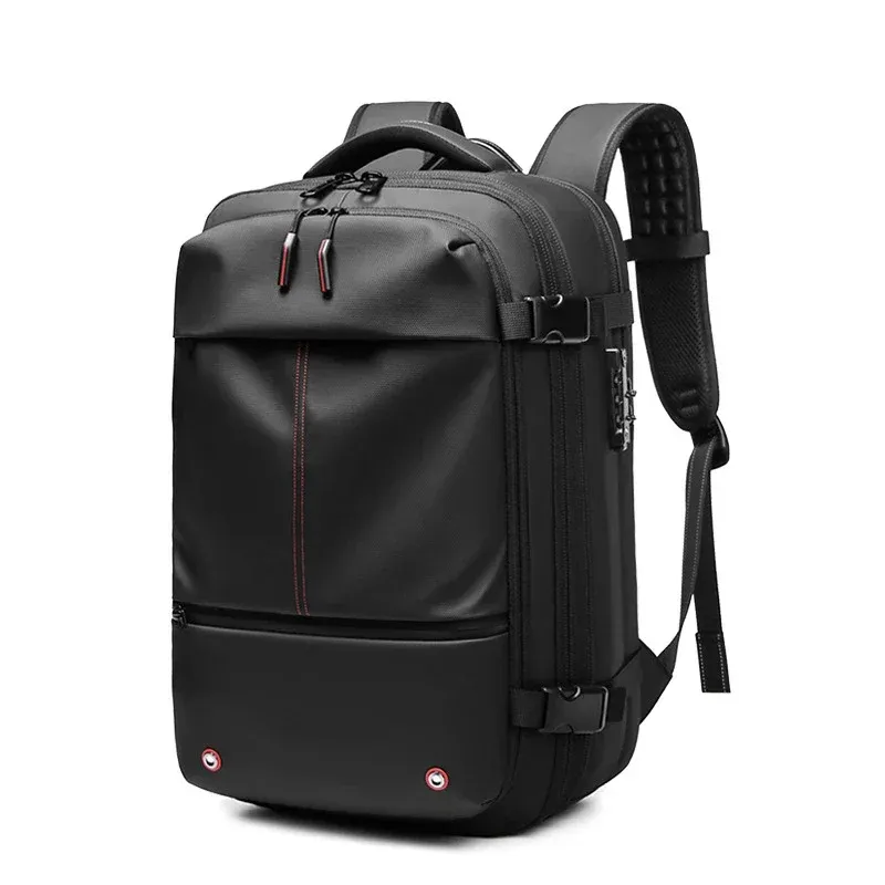 Expandable 17-Inch Laptop Backpack for Men, Large Capacity Business Travel School Bag, Waterproof Oxford Cloth with Vacuum Compression Feature, Anti-Theft Pocket, Ideal for Outdoor Adventures - Image 4