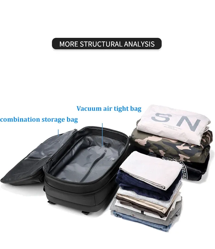 Expandable 17-Inch Laptop Backpack for Men, Large Capacity Business Travel School Bag, Waterproof Oxford Cloth with Vacuum Compression Feature, Anti-Theft Pocket, Ideal for Outdoor Adventures showcase 7