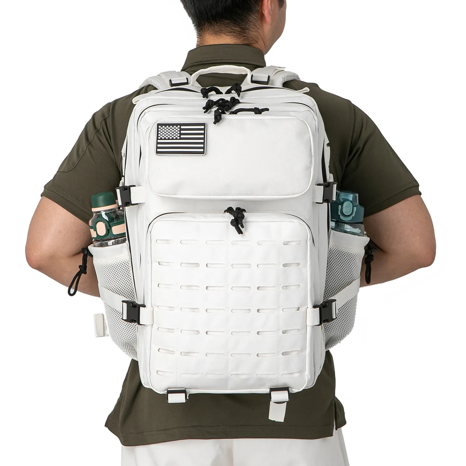 25L/45L Tactical Backpack for Men & Women - Outdoor Survival Bug Out Bag, Small Rucksack for Hiking, School, with Water Bottle Holder thumbnail 4