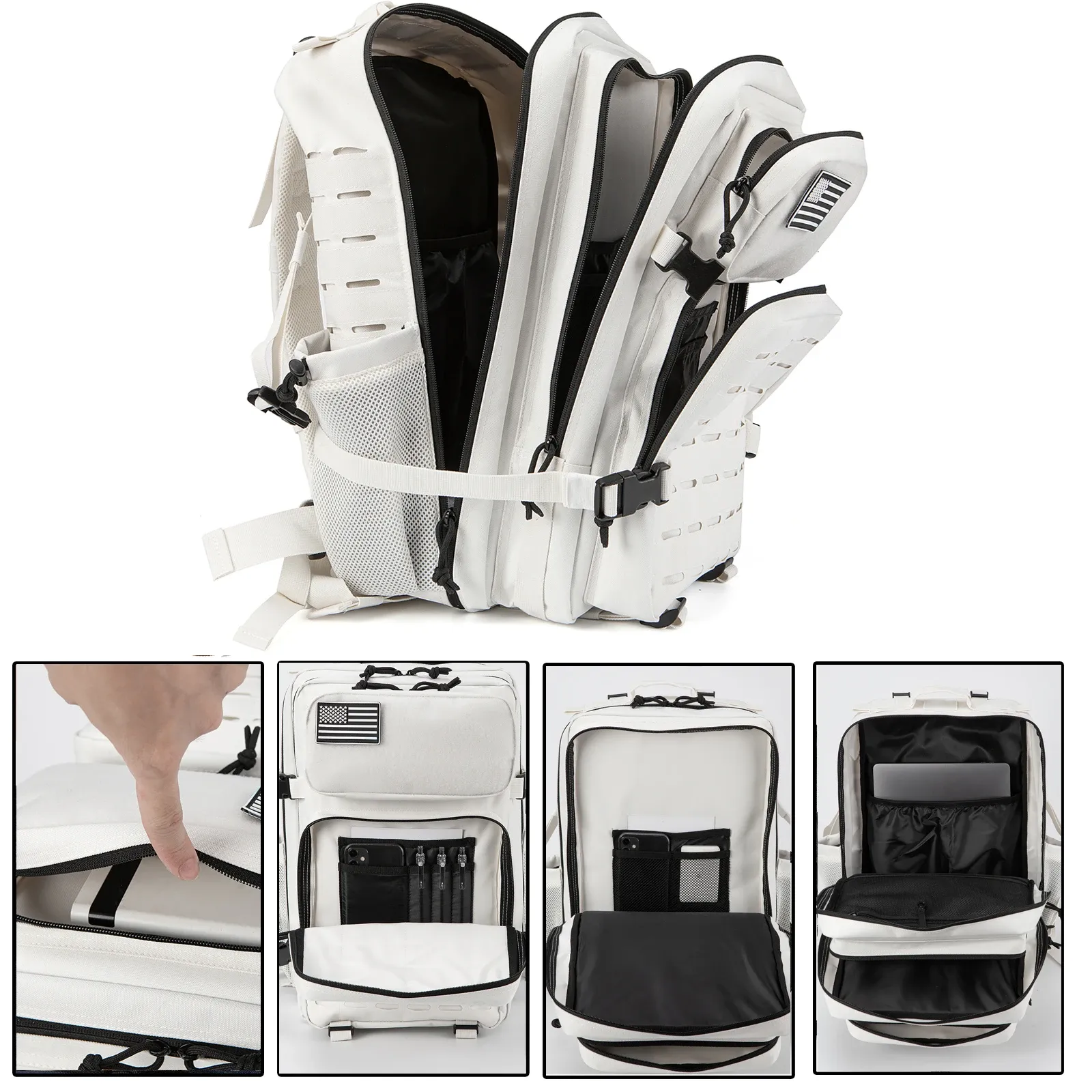 25L/45L Tactical Backpack for Men & Women - Outdoor Survival Bug Out Bag, Small Rucksack for Hiking, School, with Water Bottle Holder thumbnail 5