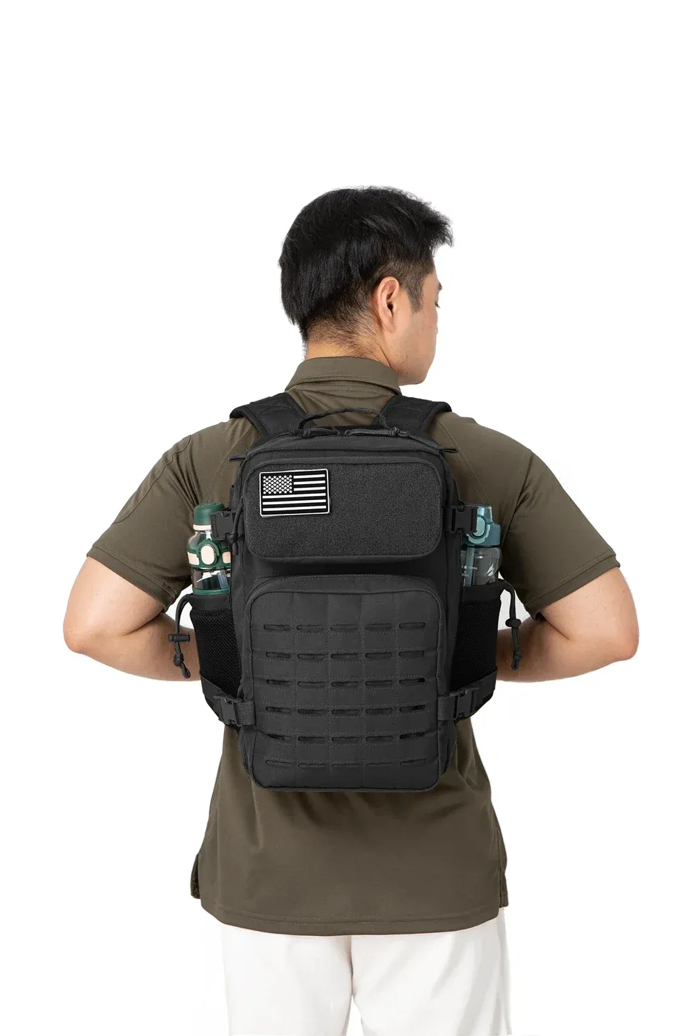 25L/45L Tactical Backpack for Men & Women - Outdoor Survival Bug Out Bag, Small Rucksack for Hiking, School, with Water Bottle Holder showcase 7