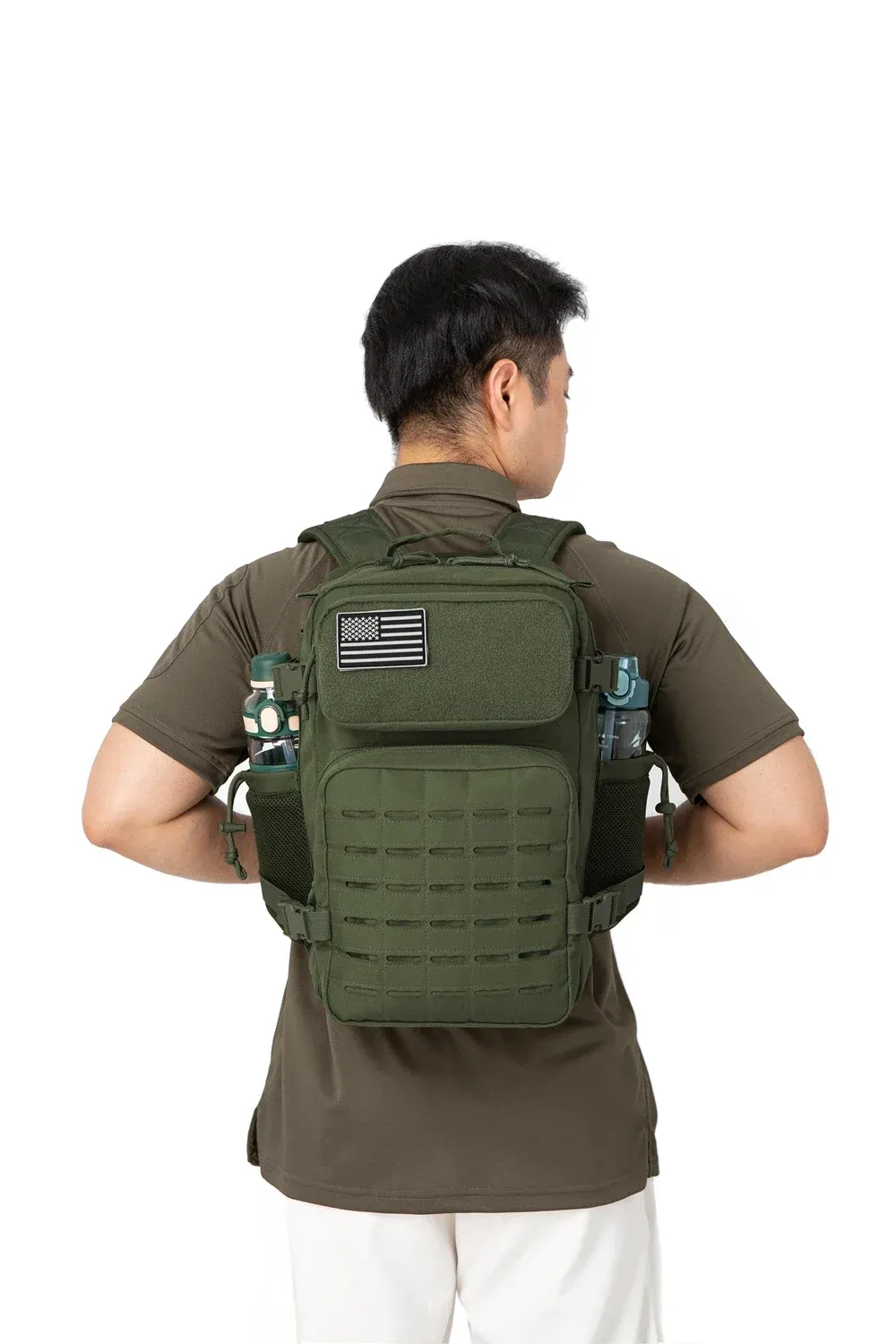 25L/45L Tactical Backpack for Men & Women - Outdoor Survival Bug Out Bag, Small Rucksack for Hiking, School, with Water Bottle Holder showcase 8