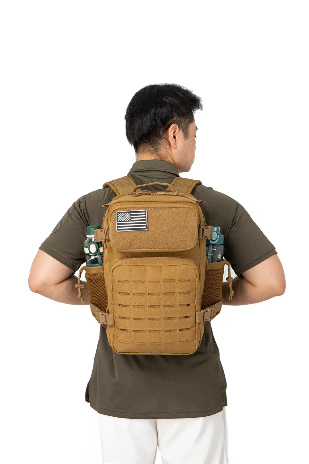 25L/45L Tactical Backpack for Men & Women - Outdoor Survival Bug Out Bag, Small Rucksack for Hiking, School, with Water Bottle Holder showcase 9